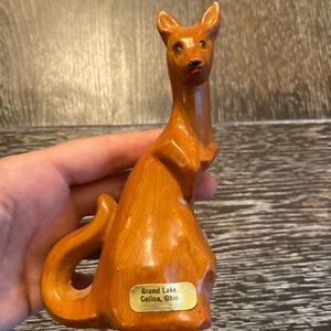 Vintage Wooden Kangaroo from Grand Lake Celina, Ohio, So cute…has jeweled eyes